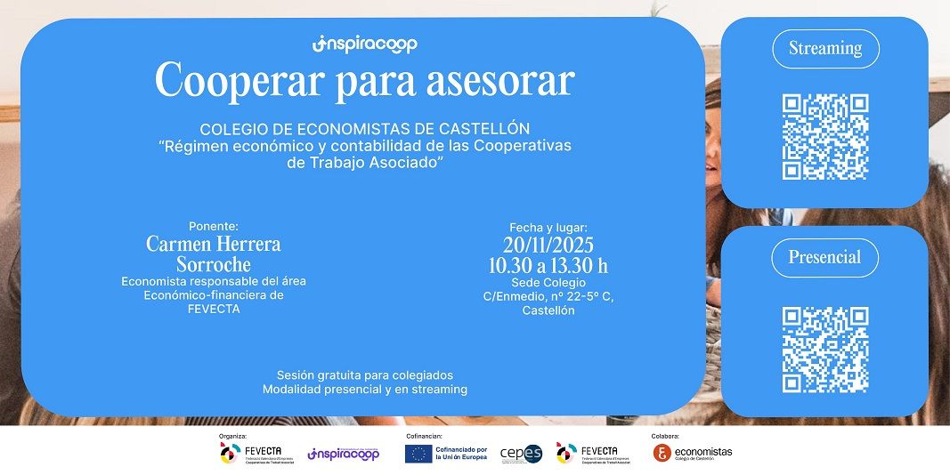 Jornada: “Régimen económico y contabilidad de las Cooperativas de Trabajo Asociado” para el Colegio de Economistas de Castellón